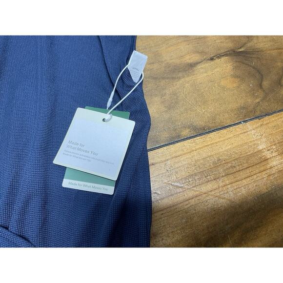 Halara Romper Blue V Neck Short Sleeve Side Pockets Waffle Casual Medium - Picture 6 of 14